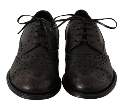 Braune Wingtip-Derby-Schuhe aus Leder für formelle Anlässe