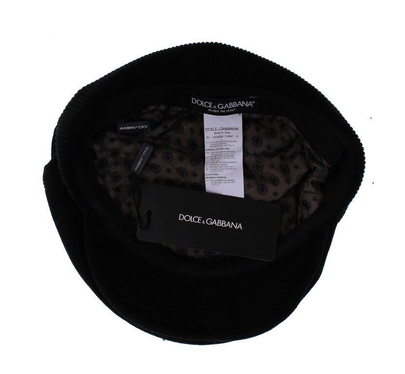 Dolce & Gabbana Sleek Black Newsboy Cap