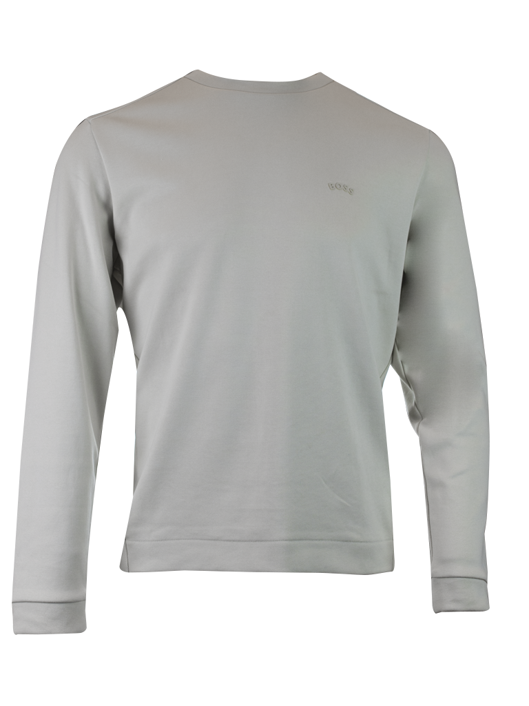 Beigefarbenes Baumwoll-Sweatshirt mit Rundhalsausschnitt