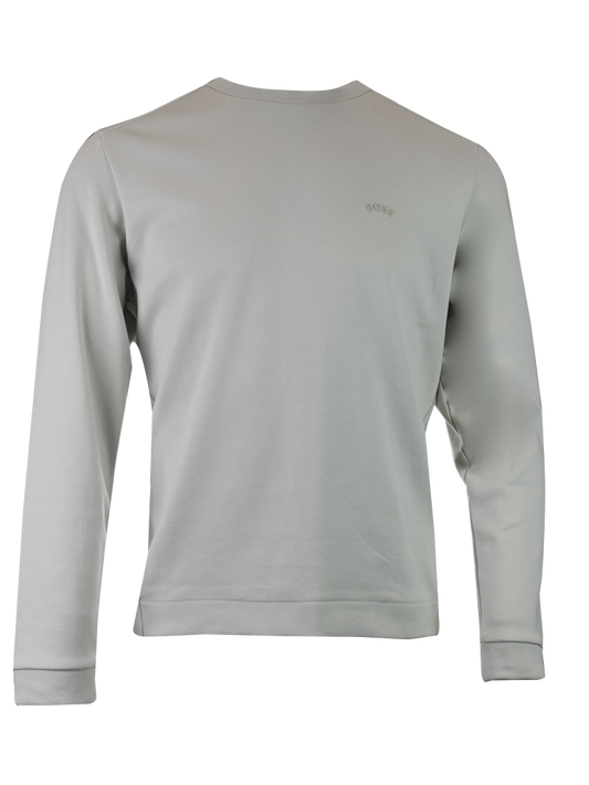 Beigefarbenes Baumwoll-Sweatshirt mit Rundhalsausschnitt