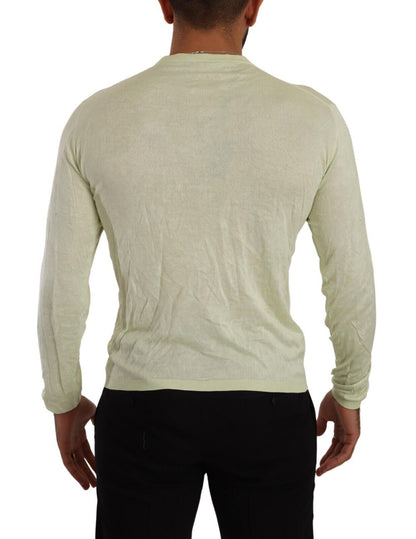 Maglione pullover a maniche lunghe con scollo a V giallo