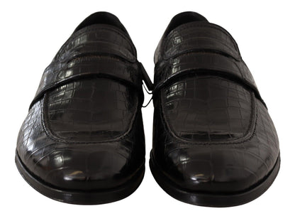 Dolce & Gabbana Elegant Crocodile Leather Moccasin Shoes