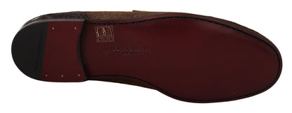 Braune Herren-Slipper aus exotischem Leder