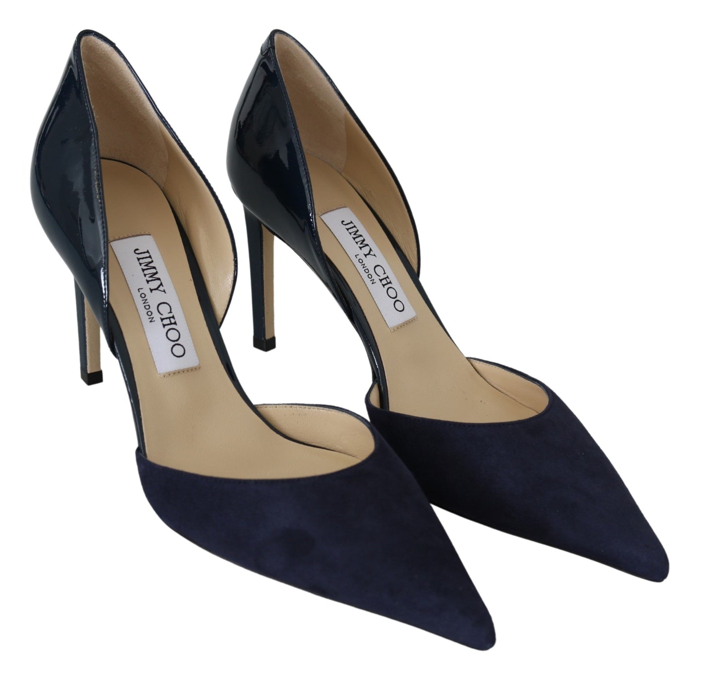 Elegante Pumps mit spitzer Spitze aus Wildleder in Marineblau