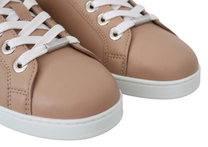 Sneakers in pelle rosa cipria