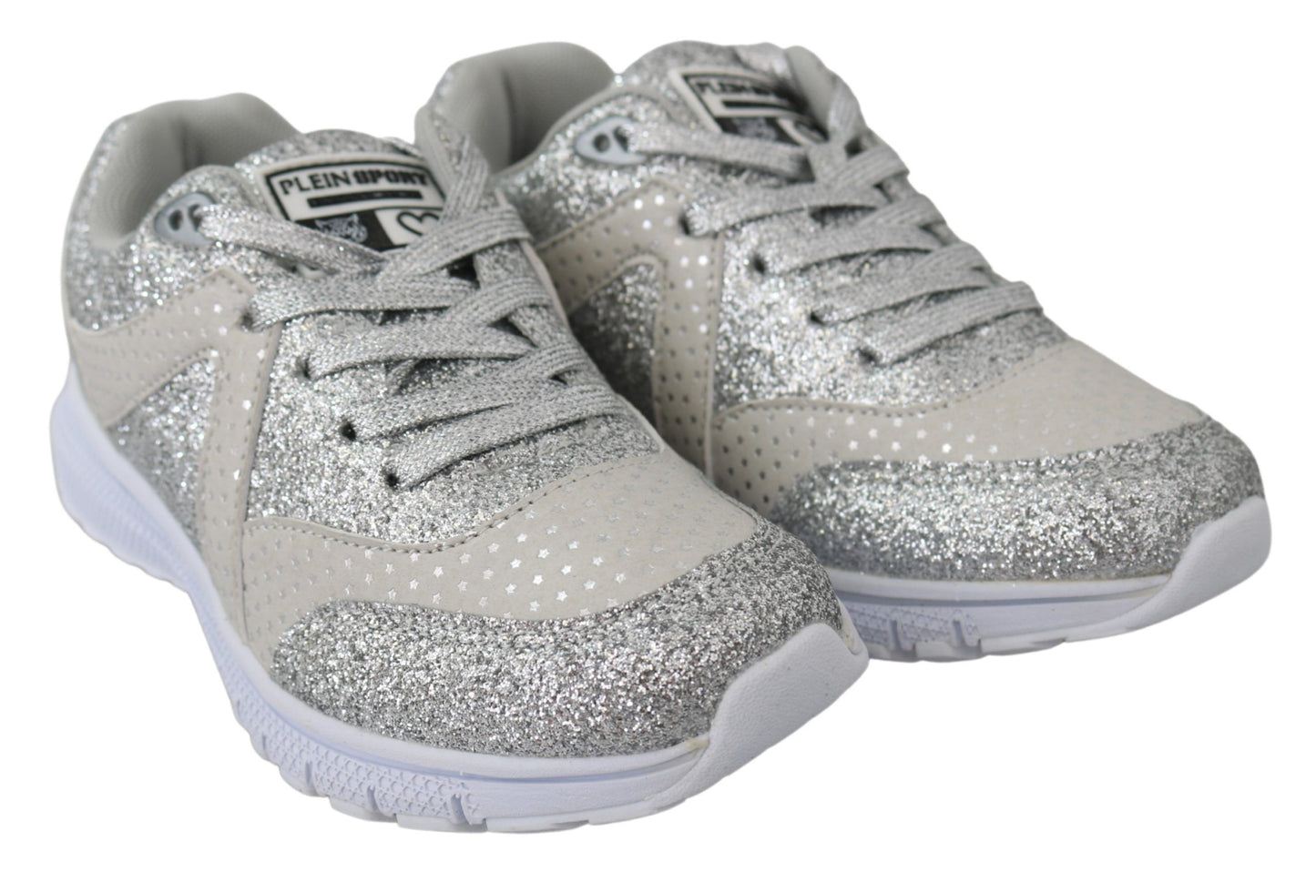 Silver Polyester Runner Jasmines Sneakers Schuhe