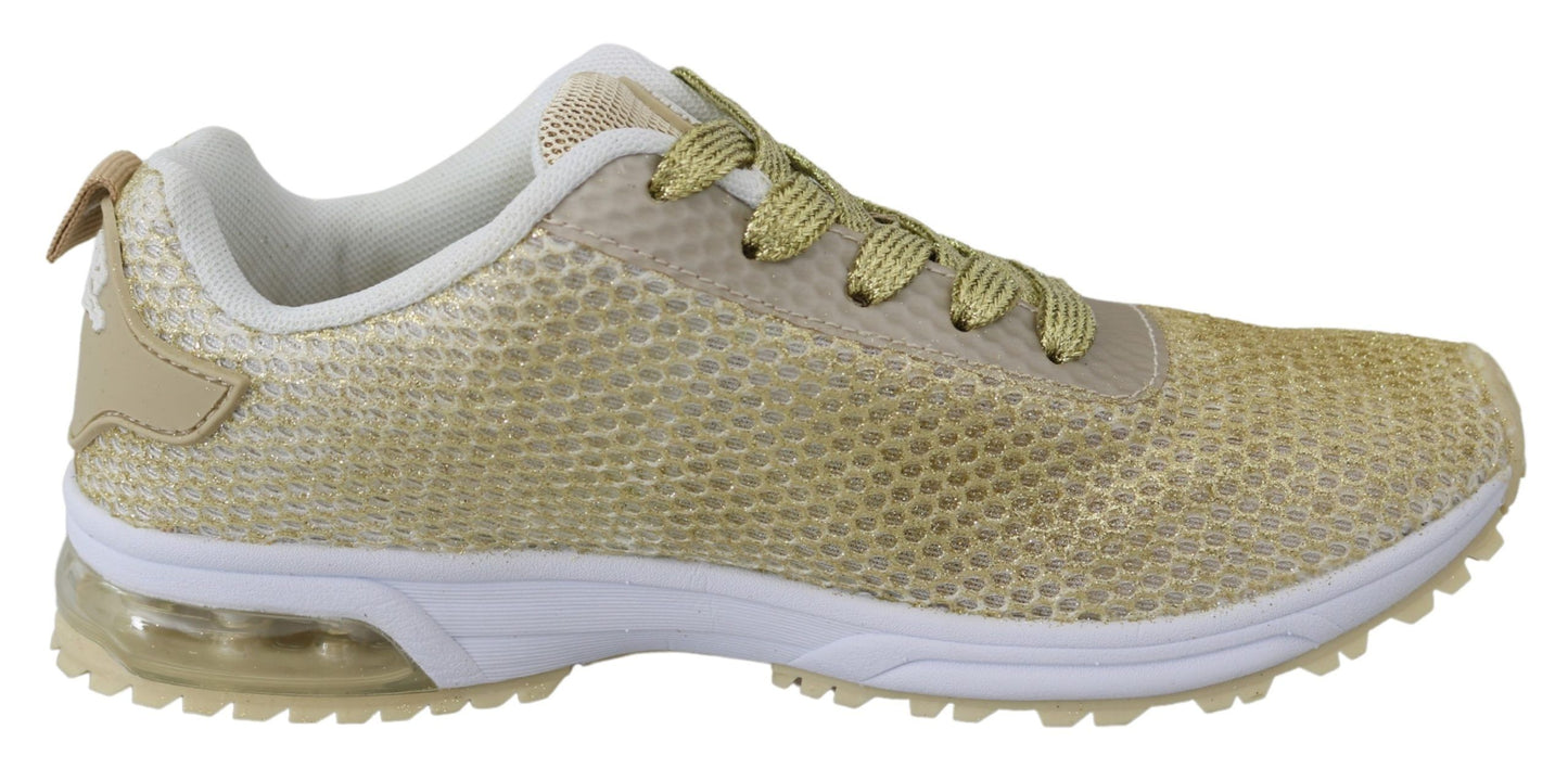 Goldene Gretel-Sneakers aus Polyester