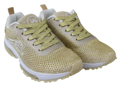 Goldene Gretel-Sneakers aus Polyester