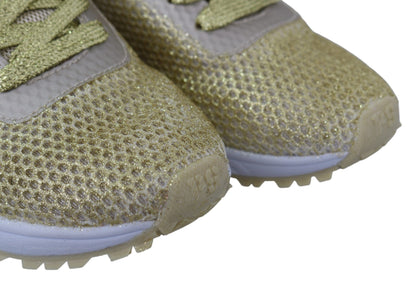 Goldene Gretel-Sneakers aus Polyester