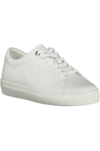 Sleek White Lace-Up Sneakers