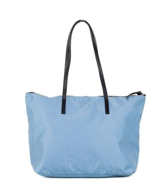 Borsa tote media in pelle di nylon blu fiordaliso Portuna Medusa