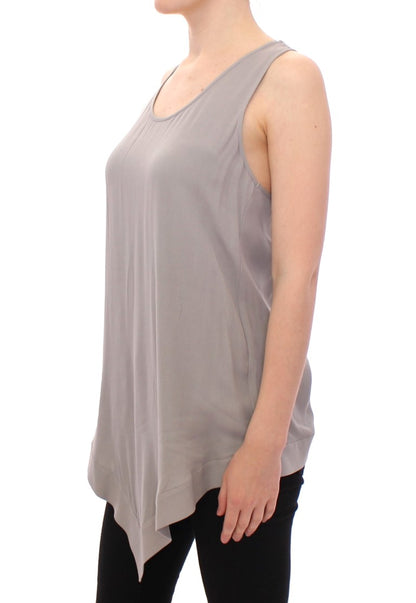 Blusa canotta in viscosa grigia