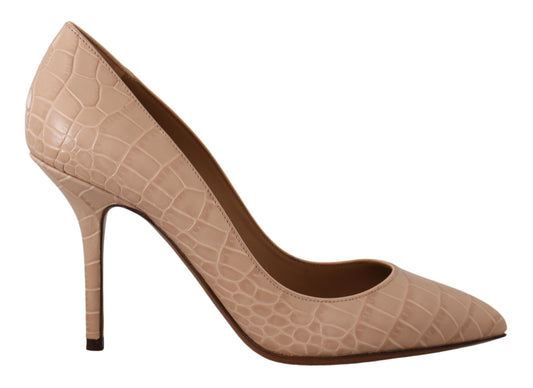 Beige Nude Leder BELLUCCI Heels Pumps Schuhe