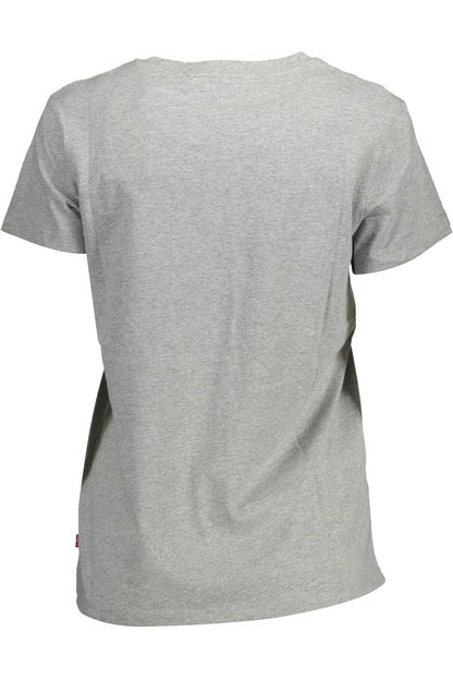 Chic Gray Logo Print Tee for Casual Elegance