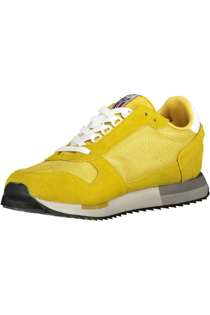 Napapijri Yellow Leather Men Sneaker