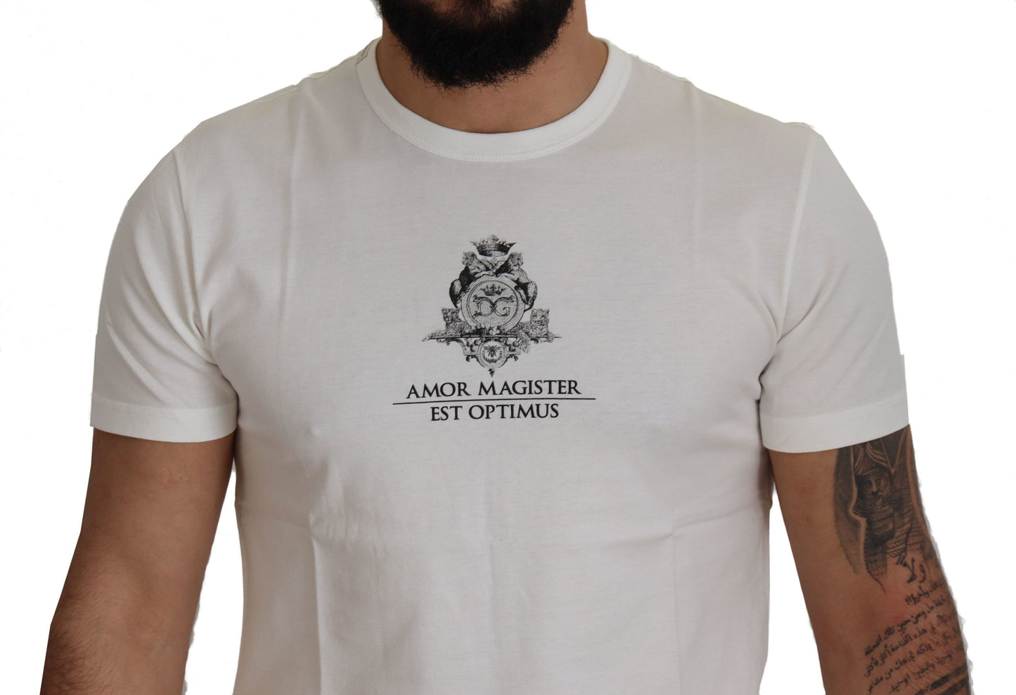 Weißes Amor Magister-T-Shirt aus Baumwolle mit Logo