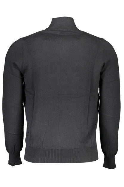 Umweltfreundlicher Pullover mit halbem Reißverschluss in Schwarz