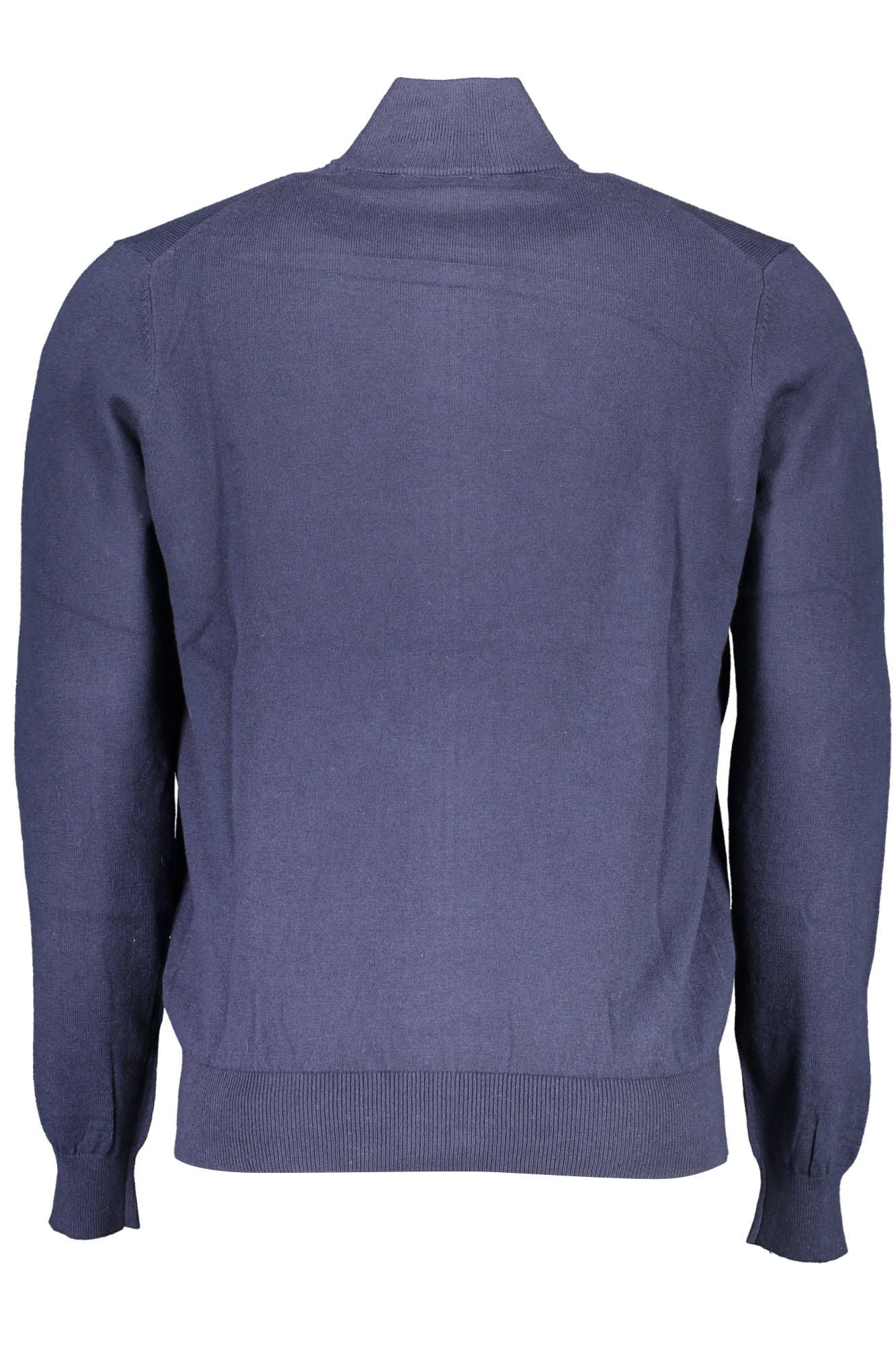 Blauer Zip-Cardigan mit Logo-Stickerei