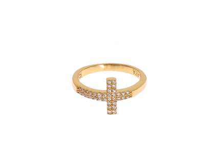 Bague en or 925 avec croix CZ transparente