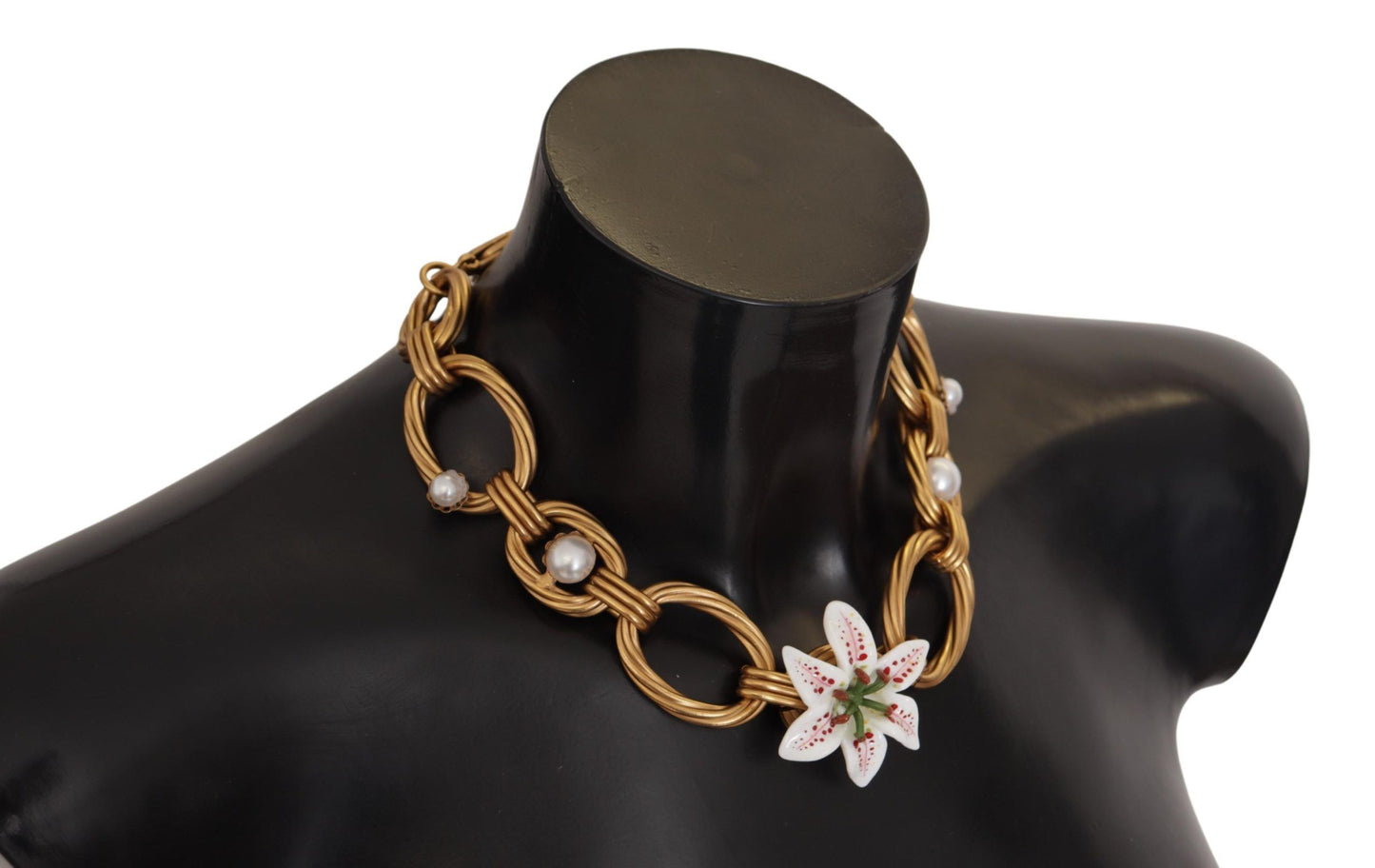 Dolce & Gabbana Elegant Gold Lilly Flower Pendant Necklace