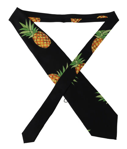 Schwarzes Krawatten-Accessoire mit Ananas-Print