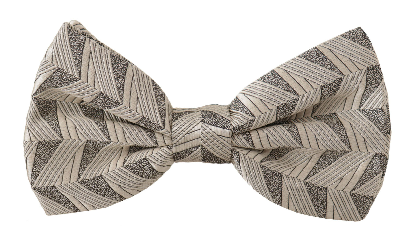 Dolce & Gabbana Elegant Silk Grey Bow Tie