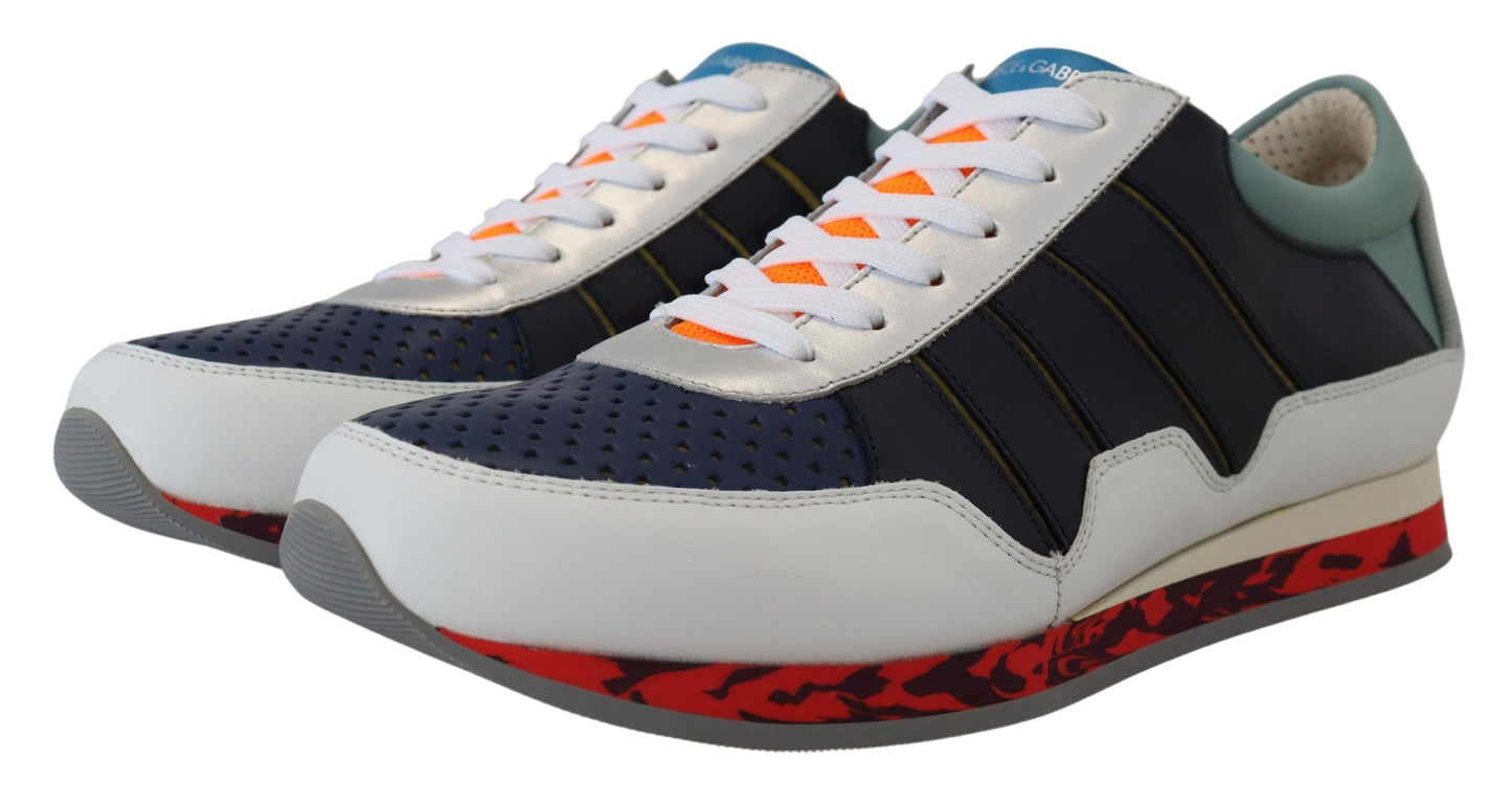 Sneakers basse sportive in pelle multicolor