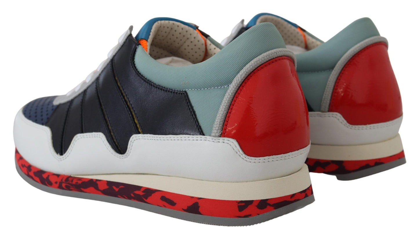 Sneakers basse sportive in pelle multicolor