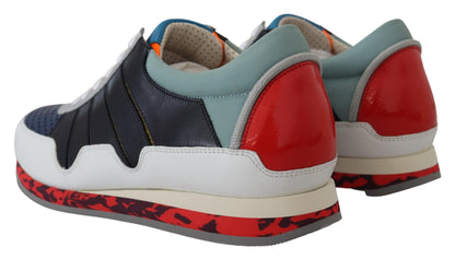 Sneakers basse sportive in pelle multicolor