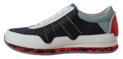 Sneakers basse sportive in pelle multicolor