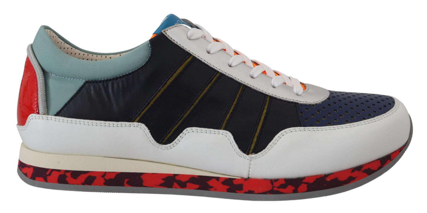 Sneakers basse sportive in pelle multicolor