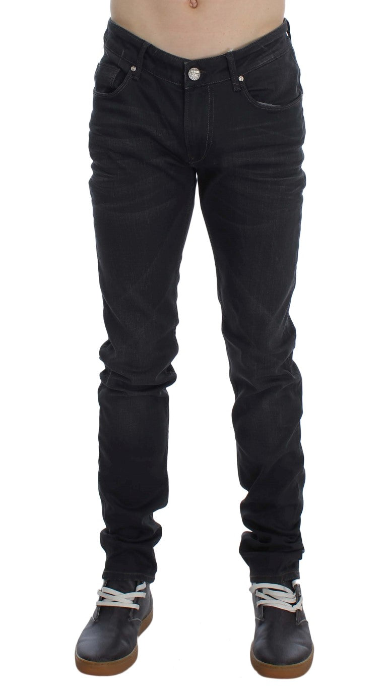 Jeans slim fit in cotone elasticizzato grigio