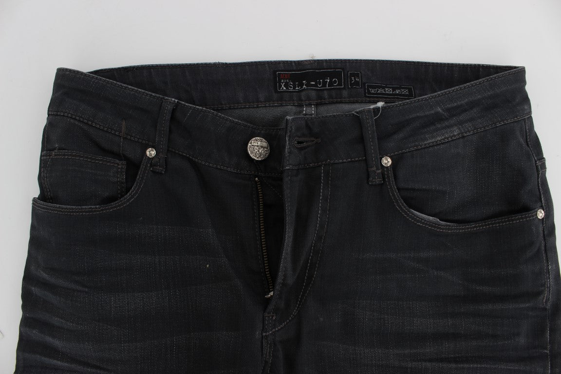 Jeans slim fit in cotone elasticizzato grigio