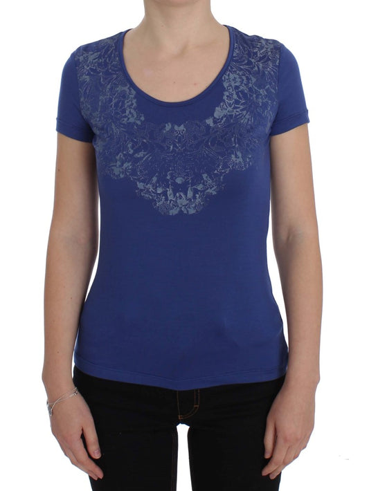 T-shirt bleu en modal stretch