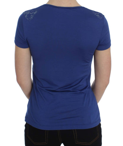 T-shirt bleu en modal stretch