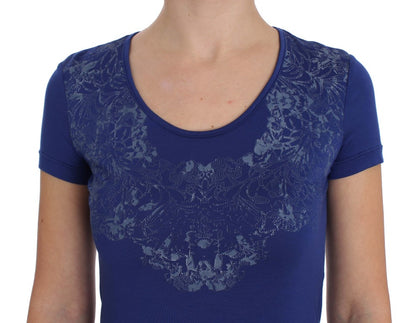 T-shirt bleu en modal stretch