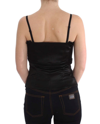 Schwarze Tanktop-Bluse für Party und Abend