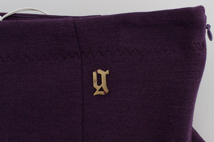 John Galliano Elegant Purple Pencil Skirt