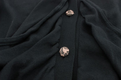 Pull cardigan boutonné vert