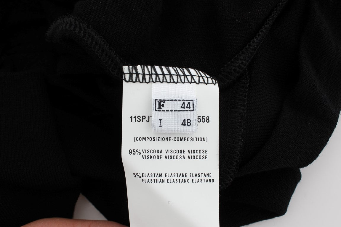 Schwarze, ärmellose Stretchbluse