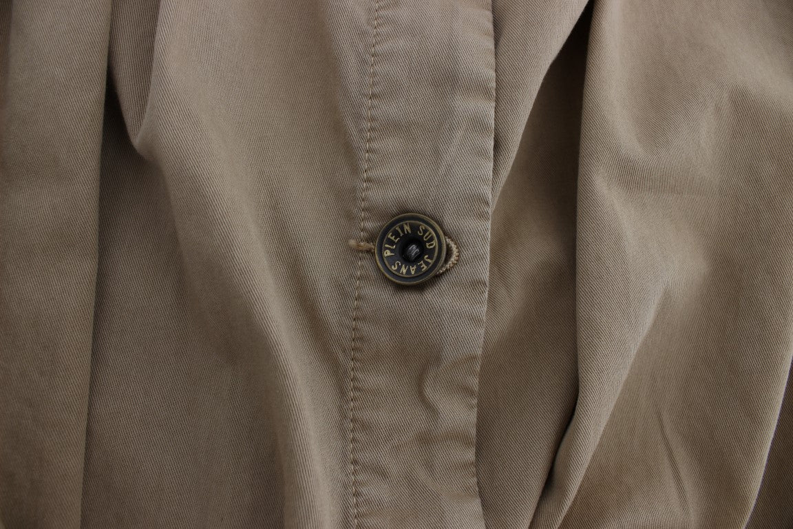 Camicia senza maniche in cotone beige