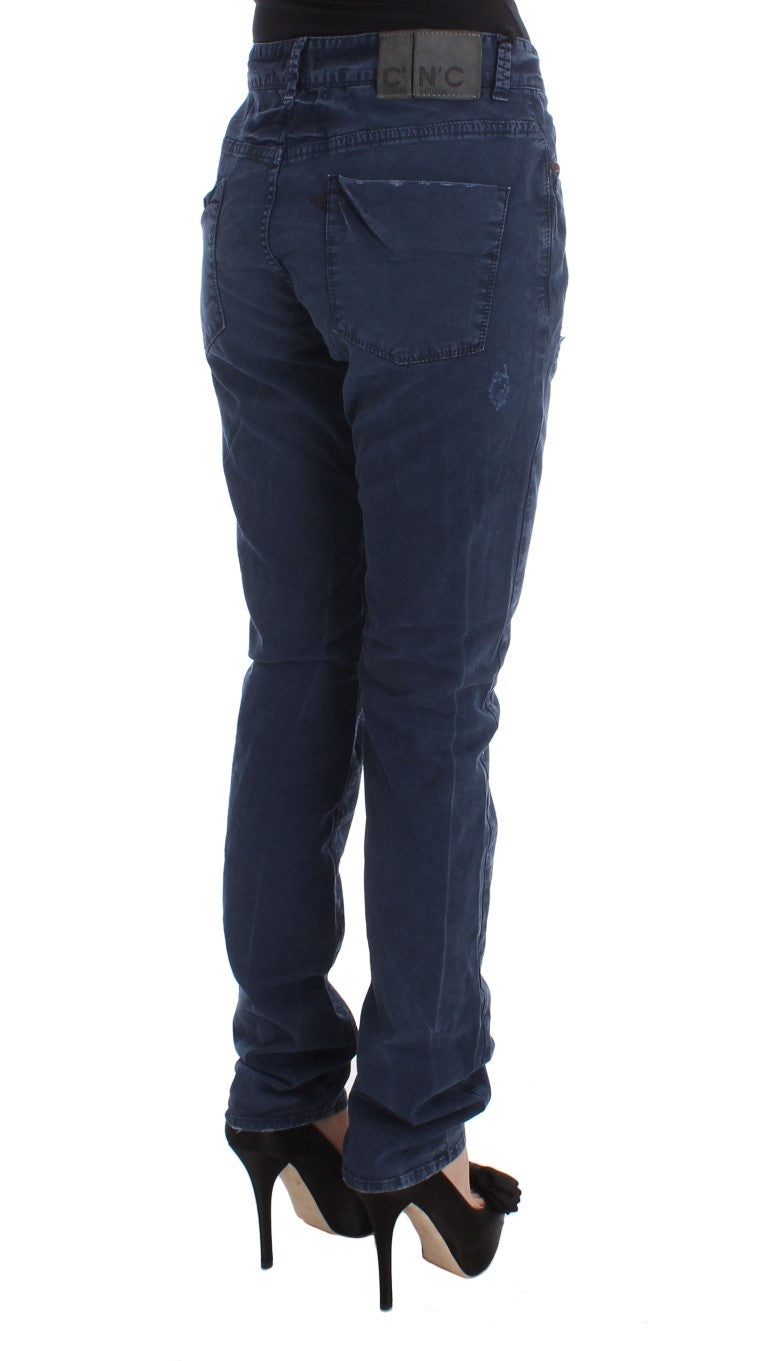 Jeans in denim di misto cotone blu