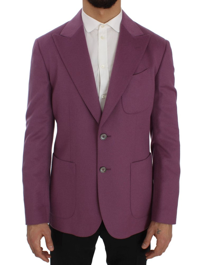 Veste blazer coupe slim en cachemire violet