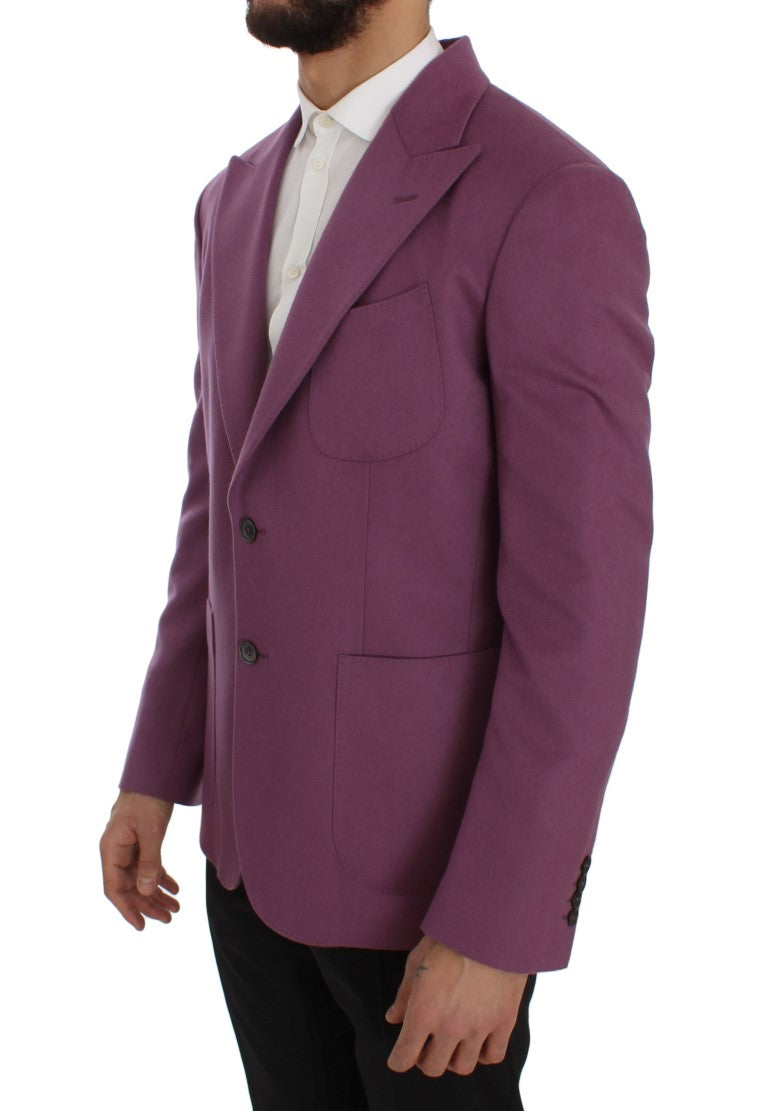 Veste blazer coupe slim en cachemire violet