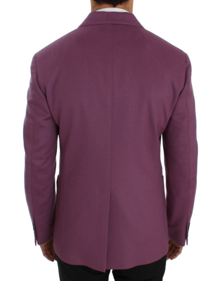 Veste blazer coupe slim en cachemire violet