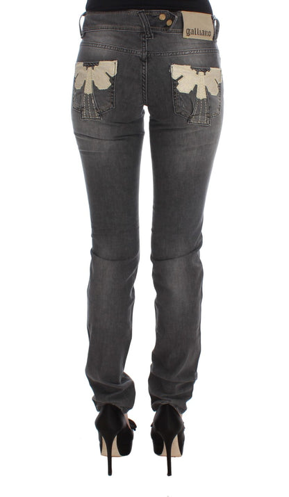 John Galliano Elegant Slim Fit Gray Wash Jeans