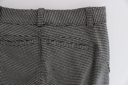 Ermanno Scervino Chic Checkered Black & White Regular Fit Pants