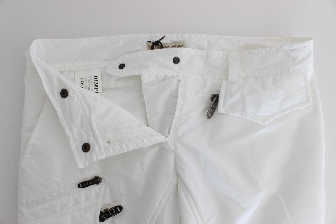 Ermanno Scervino Chic White Nylon Cargo Pants by Italian Designer