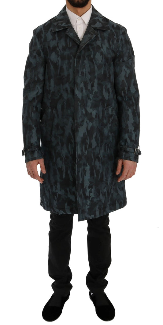 Trench mimetico blu Trench