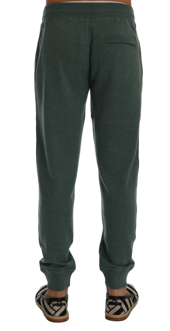 Pantaloni da allenamento in cashmere verde